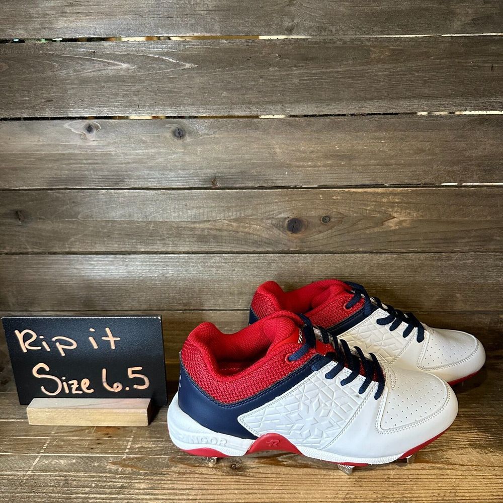 New Womens Rip It‎ Ringor Red White Blue Softball Cleats Shoes Sneakers Size 6.5